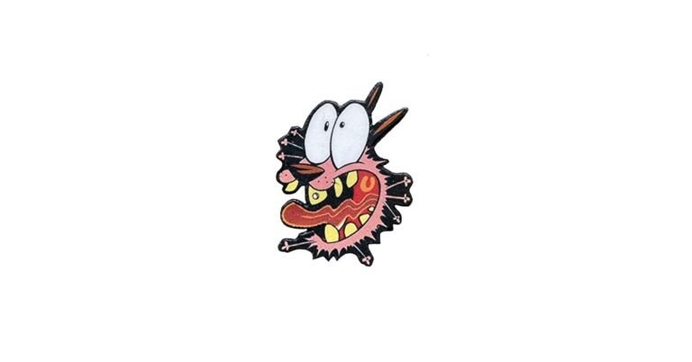 Courage the Cowardly Dog Enamel Pin – Cartoon Scared Pin